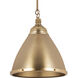Katelyn 1 Light 15 inch Satin Brass Pendant Ceiling Light