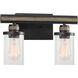 Beaufort 2 Light 14 inch Anvil Iron with Distressed Antiqued Gray Vanity Light Wall Light