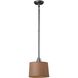 Insulator Glass 1 Light 10 inch Weathered Zinc with Clear and Brown Mini Pendant Ceiling Light