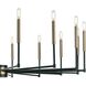 Livingston 16 Light 52 inch Matte Black with Satin Brass Chandelier Ceiling Light