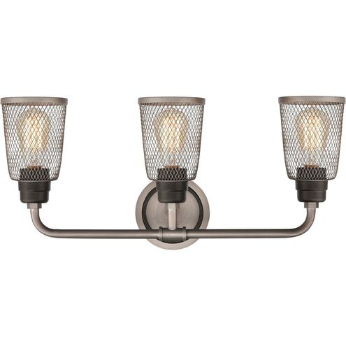 Glencoe 3 Light 23 inch Weathered Zinc with Oil Rubbed Bronze Vanity Light Wall Light
