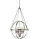 Hemispheres 6 Light 32 inch Polished Nickel Chandelier Ceiling Light