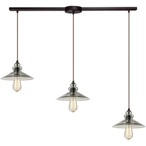 Hammered Glass Linear Mini Pendant Ceiling Light