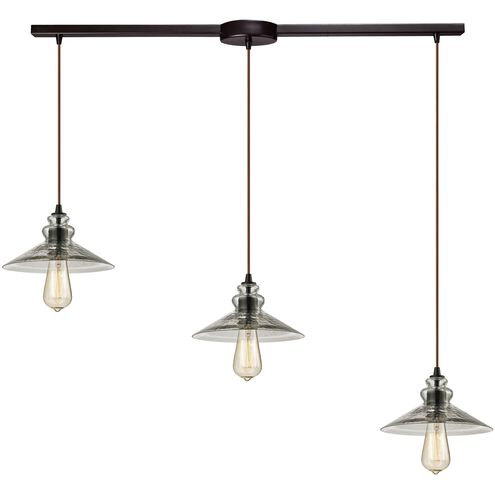 Hammered Glass Linear Mini Pendant Ceiling Light