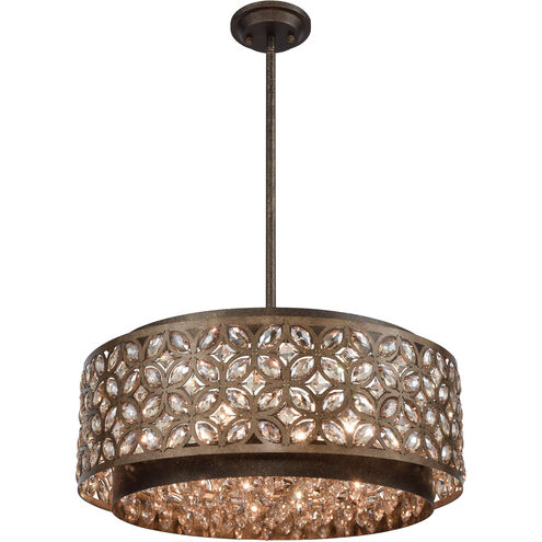 Rosslyn 6 Light 22 inch Mocha with Deep Bronze Chandelier Ceiling Light