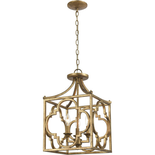 Wembley 3 Light 13 inch Antique Gold Chandelier Ceiling Light