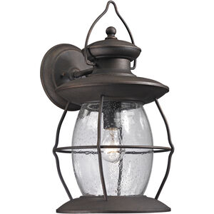 Village Lantern 1 Light 18 inch Weathered Charcoal Outdoor Sconce