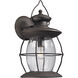 Village Lantern 1 Light 18 inch Weathered Charcoal Outdoor Sconce