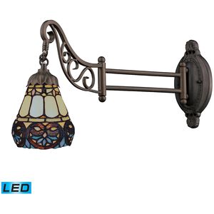 Mix-N-Match LED 7 inch Tiffany Bronze Sconce Wall Light in Tiffany 21 Glass