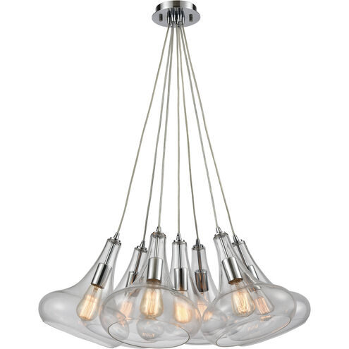 Orbital 7 Light 28 inch Polished Chrome Multi Pendant Ceiling Light, Configurable