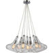 Orbital 7 Light 28 inch Polished Chrome Multi Pendant Ceiling Light in Round Canopy, Configurable