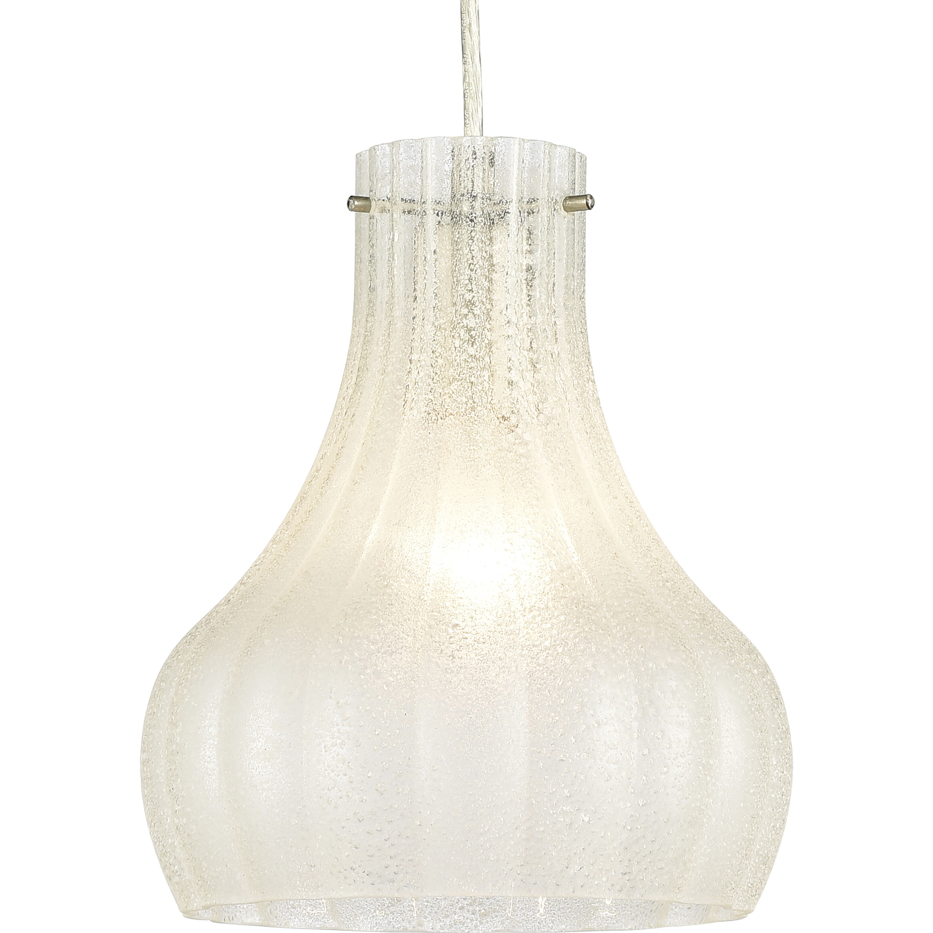Coastal Scallop 1 Light 8 inch Satin Nickel Mini Pendant Ceiling Light