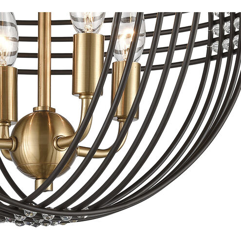 Concentric 4 Light 16 inch Oil Rubbed Bronze with Satin Brass Semi Flush Mount Ceiling Light