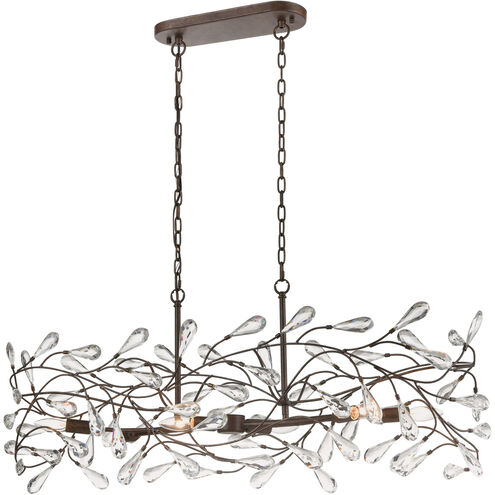 Crislett 6 Light 43 inch Sunglow Bronze Linear Chandelier Ceiling Light