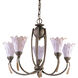 Villa D'Eleganza 5 Light 24 inch Bronzed Gold with White Chandelier Ceiling Light