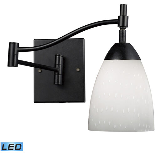 Celina 22 inch 9.5 watt Dark Rust Swingarm Sconce Wall Light in Simply White Glass, LED
