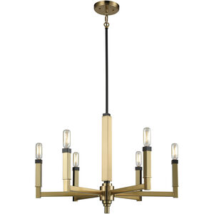 Mandeville 6 Light 23 inch Oil Rubbed Bronze with Satin Brass Chandelier Ceiling Light