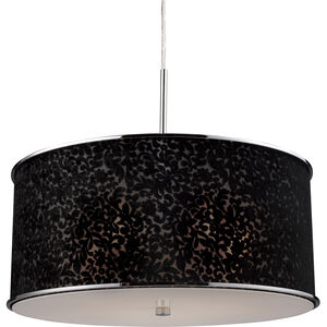 Fabrique 5 Light 21 inch Black with Polished Chrome and White Chandelier Ceiling Light
