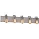 Corrugated Steel 5 Light 40 inch Polished Nickel with Weathered Zinc Vanity Light Wall Light