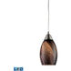 Formations LED 5 inch Satin Nickel with Brown Pendant Ceiling Light