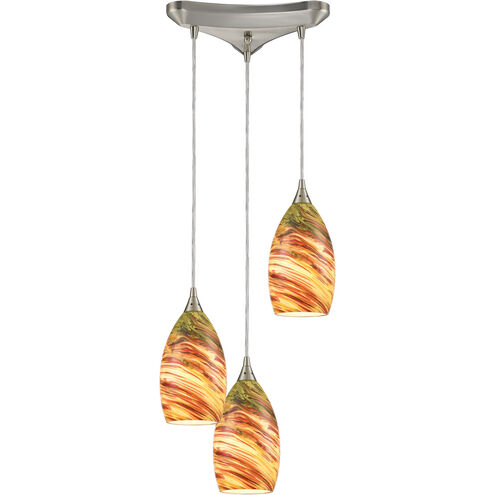 Collanino 3 Light 12 inch Satin Nickel Multi Pendant Ceiling Light, Configurable