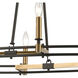 Talia 8 Light 42 inch Oil Rubbed Bronze with Satin Brass Linear Chandelier Ceiling Light