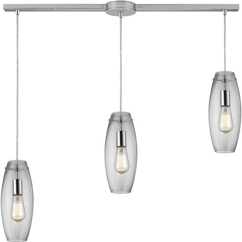 Menlow Park 3 Light 5 inch Polished Chrome with Clear Multi Pendant Ceiling Light