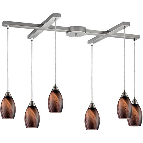 Formations 6 Light 17 inch Satin Nickel Pendant Ceiling Light