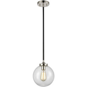 Boudreaux 1 Light 8 inch Matte Black with Polished Nickel Mini Pendant Ceiling Light