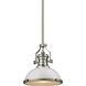 Chadwick 1 Light 13 inch Gloss White with Satin Nickel Pendant Ceiling Light