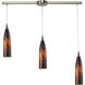 Lungo 3 Light 5 inch Satin Nickel Mini Pendant Ceiling Light in Espresso, Incandescent, Linear with Recessed Adapter, Linear