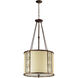 Frederick 8 Light 23 inch Spanish Bronze with Cream and White Pendant Ceiling Light