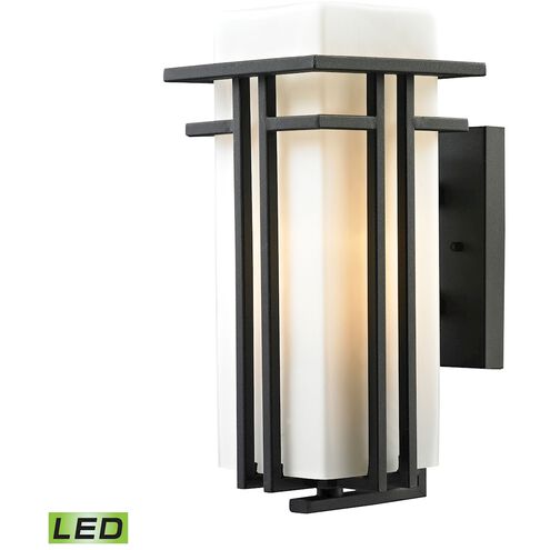Croftwell LED 15 inch Textured Matte Black Outdoor Wall Sconce