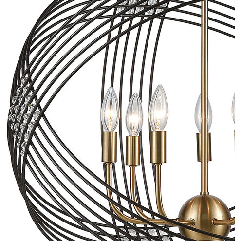 Concentric 7 Light 26 inch Oil Rubbed Bronze with Satin Brass Chandelier Ceiling Light