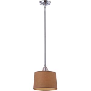 Insulator Glass 1 Light 10 inch Polished Chrome with Clear and Brown Mini Pendant Ceiling Light