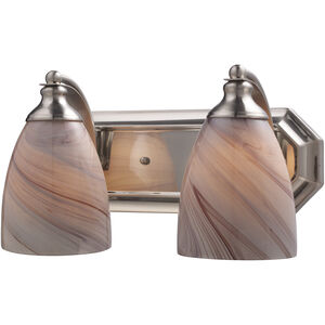 Mix-N-Match 2 Light 14 inch Satin Nickel Vanity Light Wall Light in Creme, Incandescent