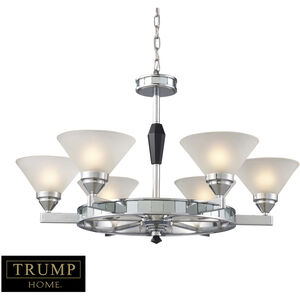 Mercer 6 Light 30 inch Polished Chrome with Mirror and White Chandelier Ceiling Light