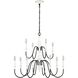 Val de Loire 12 Light 36 inch White Coral with Black Chandelier Ceiling Light