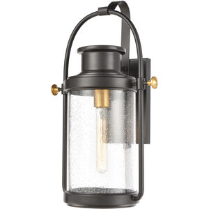 Wexford 1 Light 19 inch Matte Black with Brushed Brass Outdoor Sconce