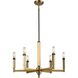Mandeville 6 Light 23 inch Oil Rubbed Bronze with Satin Brass Chandelier Ceiling Light