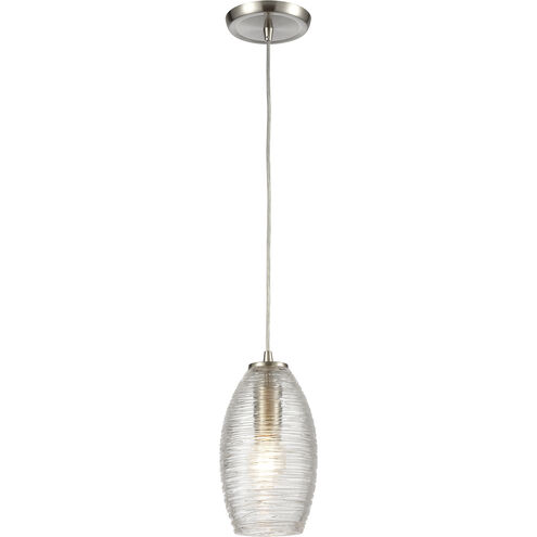 Frazzle 1 Light 5 inch Satin Nickel Mini Pendant Ceiling Light