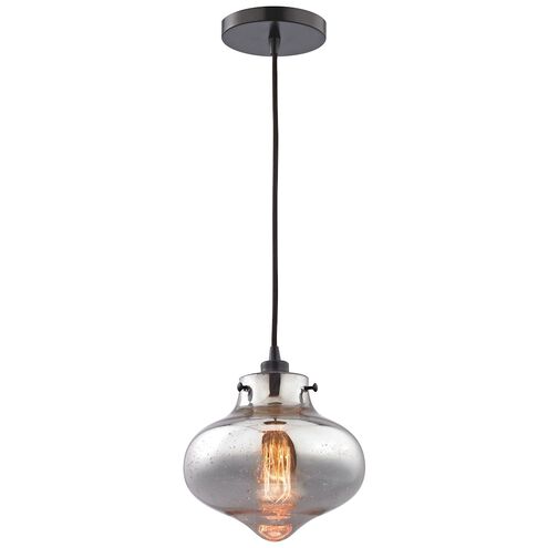 Kelsey 1 Light 8 inch Oil Rubbed Bronze with Silver Mercury Mini Pendant Ceiling Light