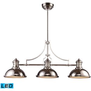 Chadwick LED 47 inch Polished Nickel Linear Chandelier Ceiling Light