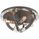 Riveted Plate 4 Light 19 inch Silverdust Iron with Polished Nickel Flush Mount Ceiling Light
