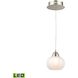 Ciotola 1 Light 6 inch Satin Nickel with White Mini Pendant Ceiling Light in White Opal
