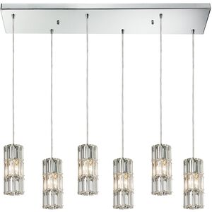 Cynthia 6 Light 30 inch Polished Chrome Mini Pendant Ceiling Light