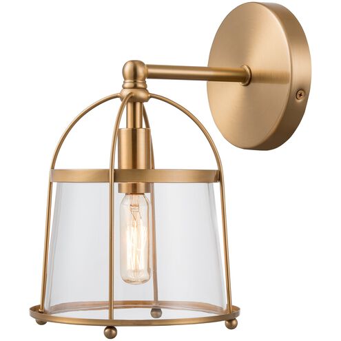 Merrick 1 Light 8 inch Satin Brass Vanity Light Wall Light