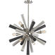 Solara 6 Light 28 inch Polished Nickel with Gray Washed Wood Tone Chandelier Ceiling Light