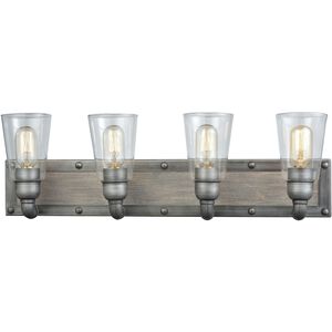 Platform 4 Light 27 inch Weathered Zinc Vanity Light Wall Light