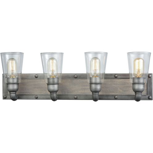 Platform 4 Light 27 inch Weathered Zinc Vanity Light Wall Light